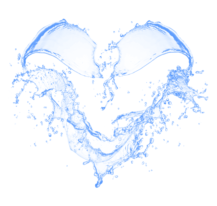 Ein Herz aus Wasser als symbol für die Liebe zur Natur