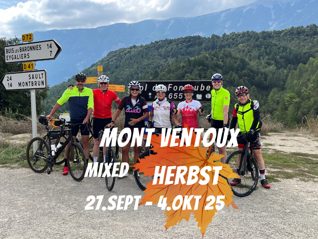 Mont Ventoux 27.Sept.-4.Okt. 2025 - Doppelzimmer pro Person