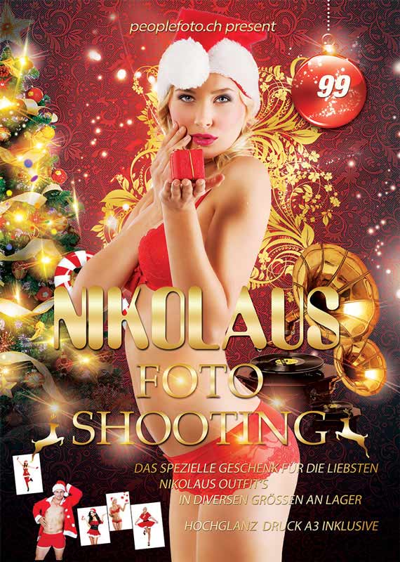 nikolaus flyer zum angebotenen santaclaus fotoshooting