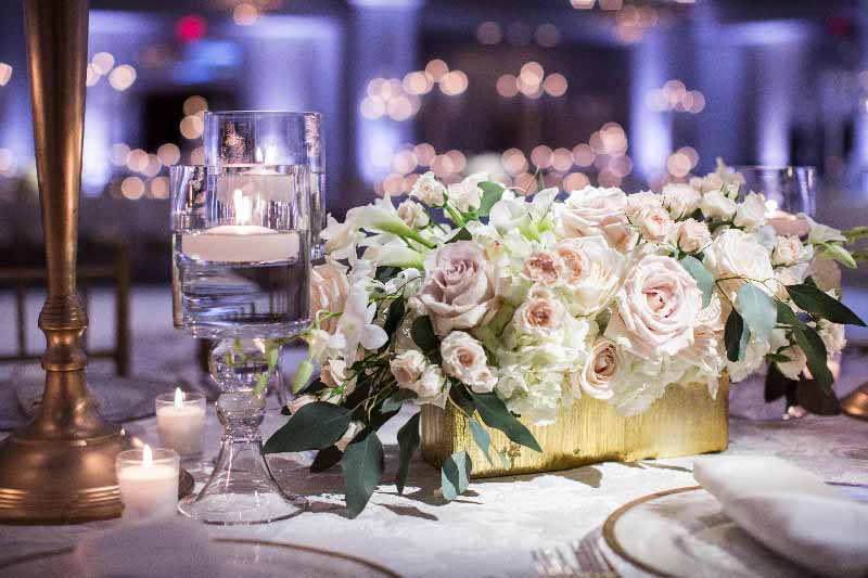 Tisch Dekoration von einem Hochzeitfest